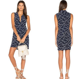 Equipment Lucida Blue Sleeveless Silk Star Dress XS